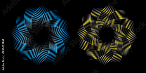 Gold, blue and bronze metal circle frames 3d vector realistic illustration. First, second and third place medals or buttons isolated on background. Certified. Quality blank, empty badge set.