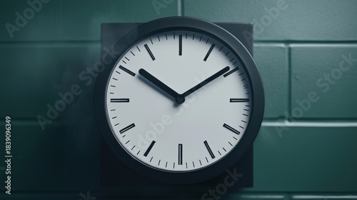 Wallpaper Mural A black square clock with white face and black hands. Torontodigital.ca