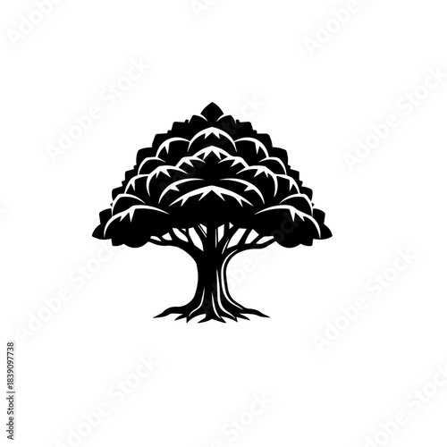 Stylized Tree Icon - Nature and Growth Symbol