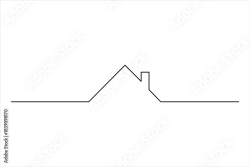  Continuous one line art drawing of house vector illustration. minimalist house icon outline symbol