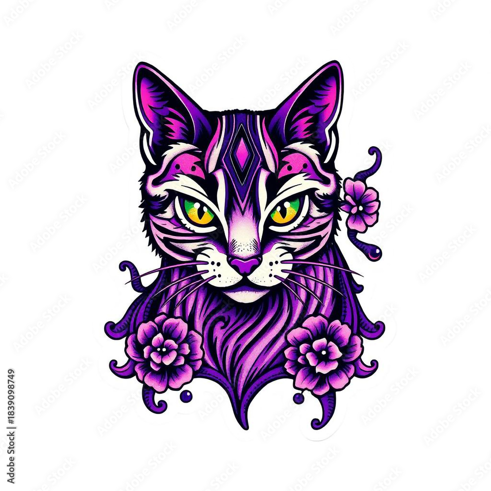 Obraz premium cat tattoo design