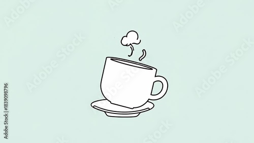 Simple Hand Drawn Hot Beverage with Steam Loop Animation.