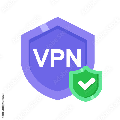 Virtual private network vpn security shield icon, ideal for apps, websites, presentations, and technology articles related to cybersecurity and digital freedom
