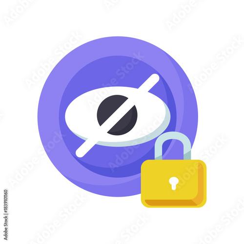 Privacy invisible mode or unlisted content icon, suitable for topics in cybersecurity, user privacy settings, content visibility, and internet anonymity