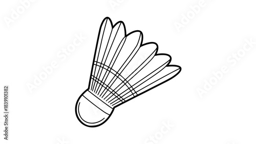Badminton line art representing game equipment and sport activity
