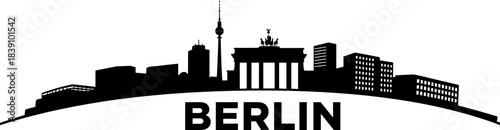 Berlin skyline silhouette on white background