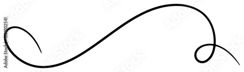 Decorative Calligraphic Flourish Line Vintage Ink Divider Vector Illustration