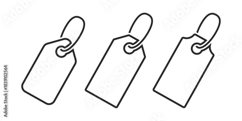 Collection of Price coupon label or shopping tag icon vector illustration