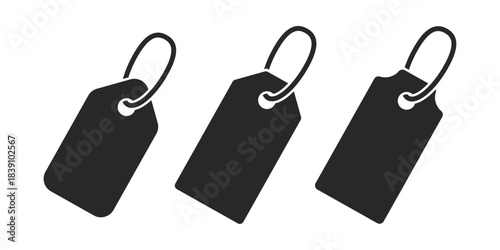 Collection of Price coupon label or shopping tag icon vector illustration
