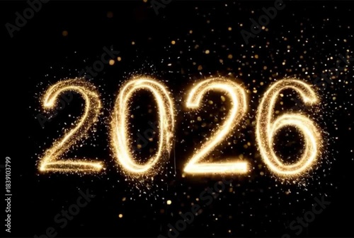 happy new year, new year 2026, 2026 celebration, new year background, fireworks, gold fireworks, festive lights, holiday greeting, celebration background, party celebration, golden numbers, typography