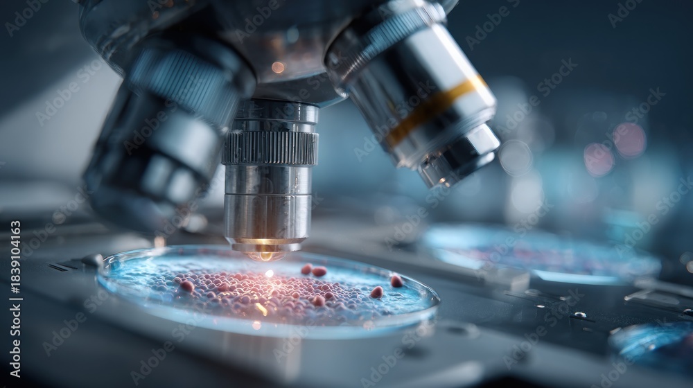 Fototapeta premium Advanced Microscopic Analysis of Cellular Structures for Medical Research