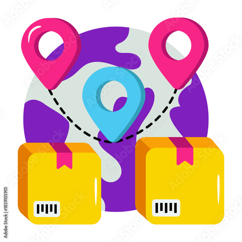 Modern design icon of global parcel tracking 