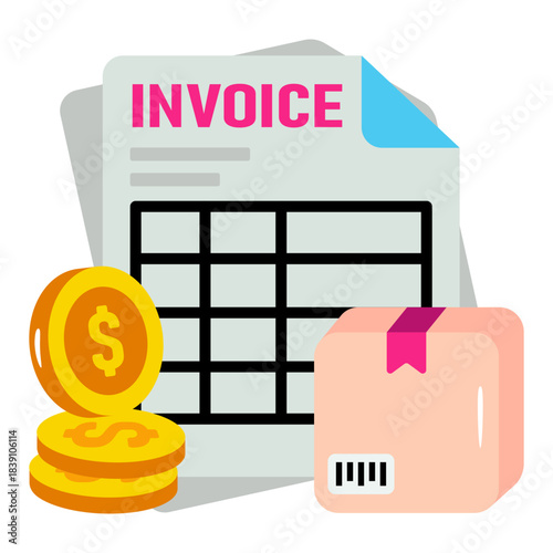 A unique design icon of invoice