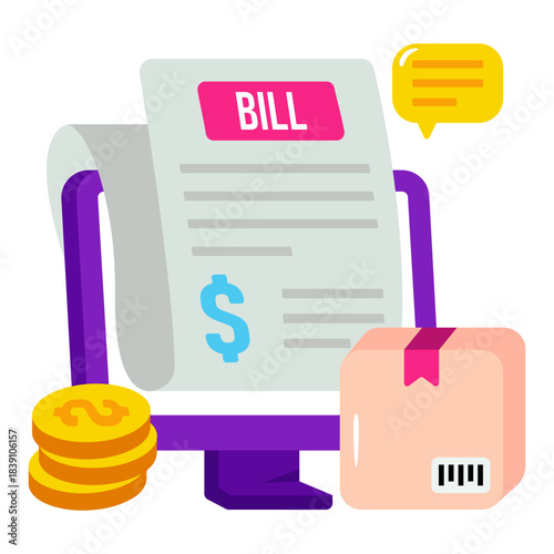 A unique design icon of invoice