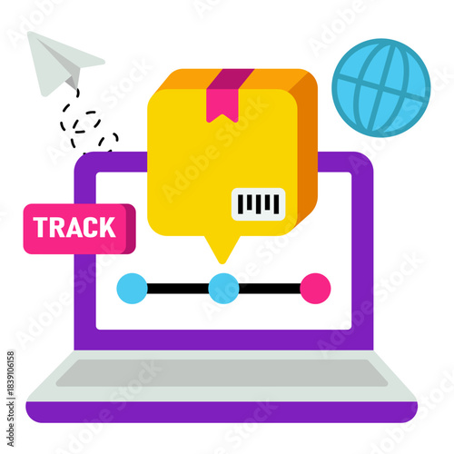 An icon design of online parcel