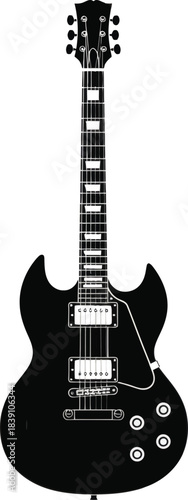 Electric guitar silhouette vector illustration