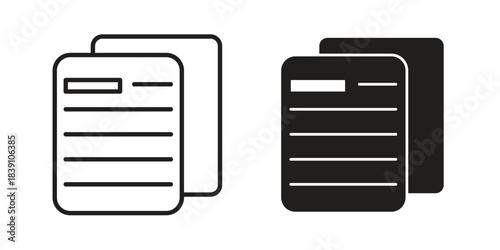 Assignment icons, Line vector. solid symbol set