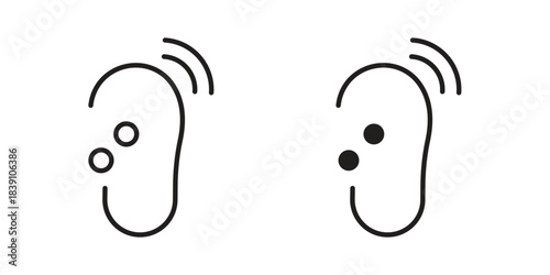 Assistive listening systems icons, Line vector. solid symbol set