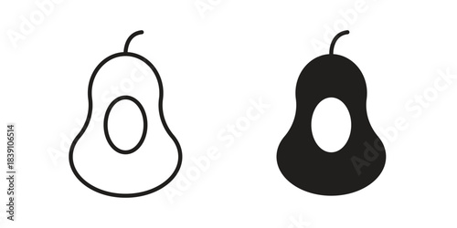 Avocado icons, Line vector. solid symbol set
