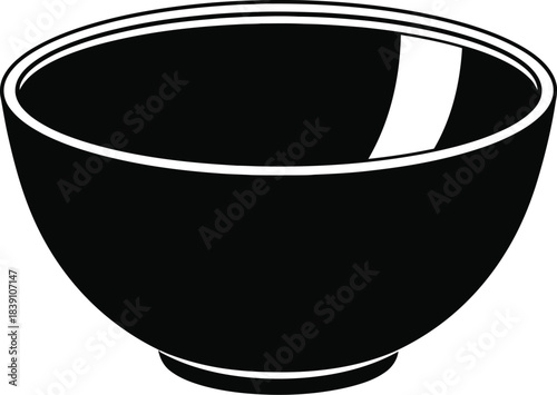 Black Bowl Kitchenware Silhouette Vector