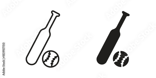 Baseball icons, Line vector. solid symbol set