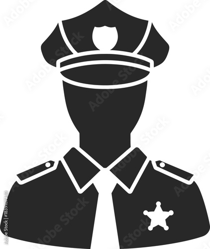Police Officer Uniform Silhouette Vector
