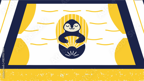 Cute otter floating peacefully on a fan