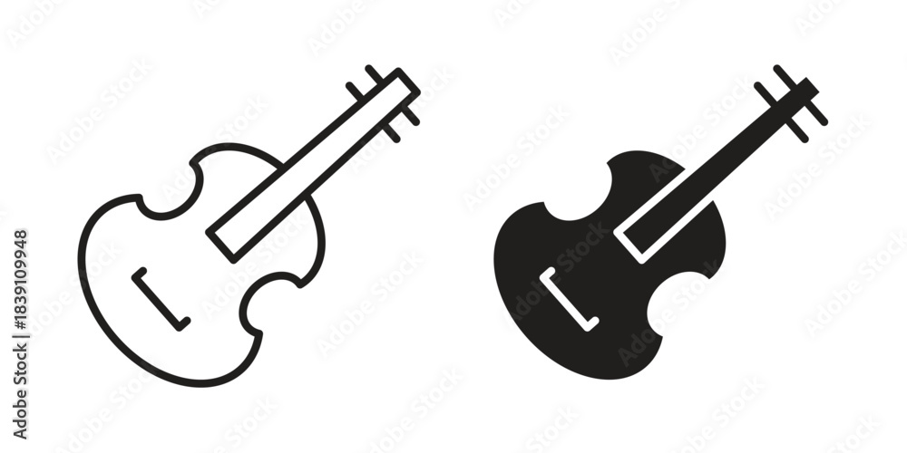 Fototapeta premium Cello icons, Line vector. solid symbol set