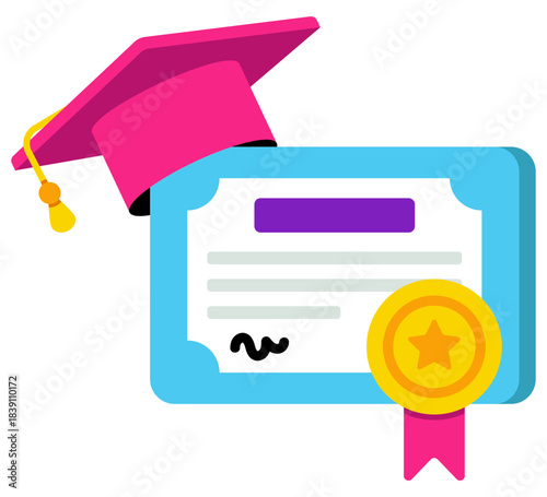 A unique design icon of certificate