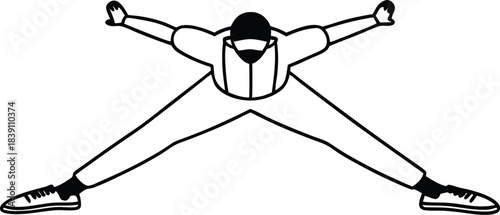 Baseball Stretching Pose Silhouette Vector