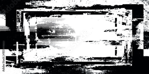 Elegant abstract background with texture in bold black ink brush strokes, splatters, and distressed overlay effects.