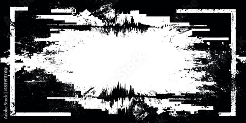 Elegant abstract background with texture in bold black ink brush strokes, splatters, and distressed overlay effects.