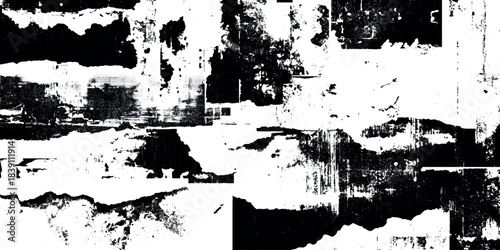 Abstract Black and White Grunge Texture with Rough Brush Strokes with intense texture and high detail.