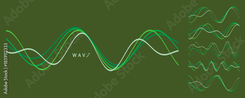 A sound wave or audio signal. An equalizer scale for recording or playback. Vector for brochure, banner, cover, postcard, flyer or presentation.