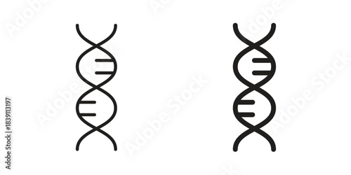 DNA icons, Line vector. solid symbol set