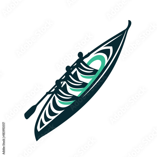 Rowing Team Vector Icon Illustration
