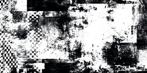 Abstract Black and White Grunge Texture with Rough Brush Strokes with intense texture and high detail.