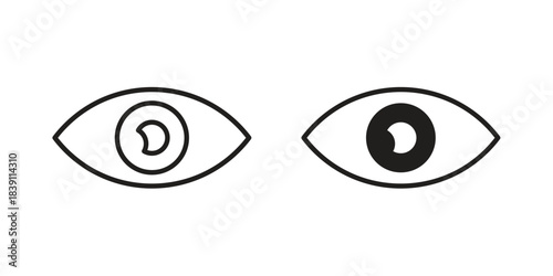 Eyes icons, Line vector. solid symbol set