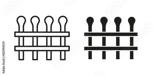 Fence icons, Line vector. solid symbol set