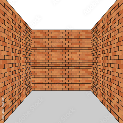 Abstract brick wall with a perspective and copy space