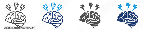 brain disorder icon sheet multiple style