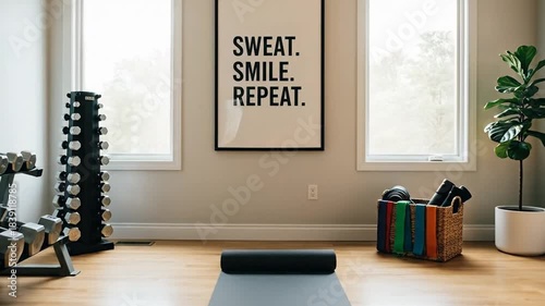 Modern Home Gym with Workout Equipment