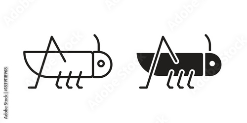 Locust icons, Line vector. solid symbol set