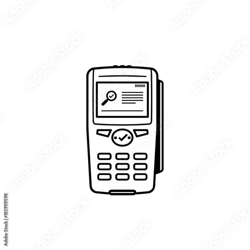 Handheld terminal. Logistics and delivery concept.  