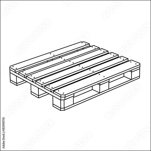 Wooden pallet in minimalist style with simple design and texture. Logistics and delivery concept.    