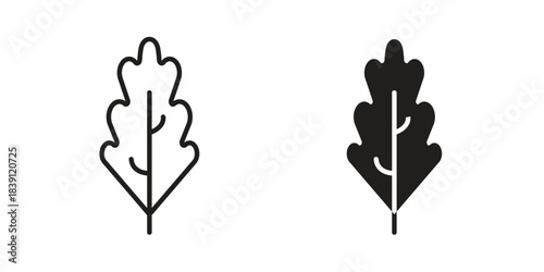 Foto Oak Leaf icons, Line vector. solid symbol set