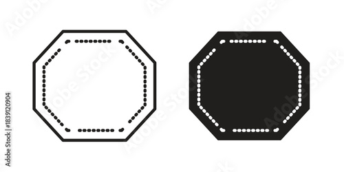 Octagon icons, Line vector. solid symbol set