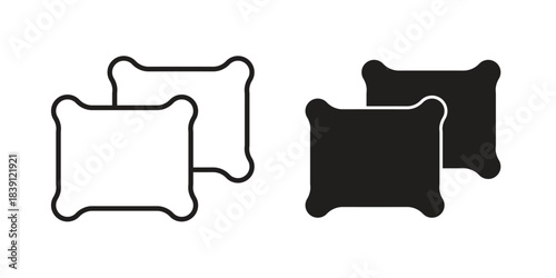 Pillow icons, Line vector. solid symbol set