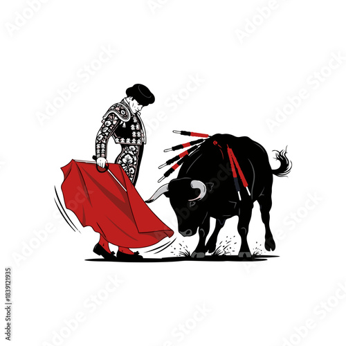 elmatador silhouette vector with white background