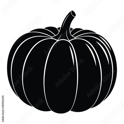 Black Silhouette of a Pumpkin squash gourd